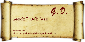 Gedó Dávid névjegykártya